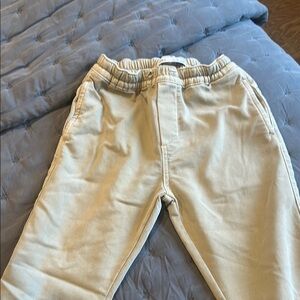 Kids Tan Elastic Waist Pants